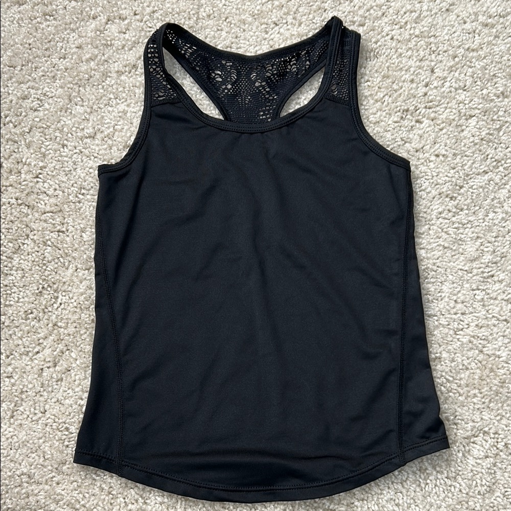 Zyia Active Girls Black Lace Racerback Tank Top Size XXS